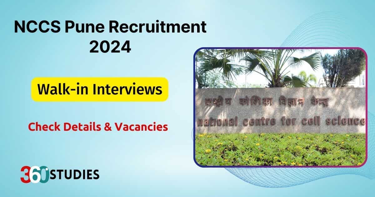 NCCS Pune Recruitment 2024 for Various Posts